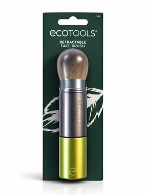ecotools Retractable Face Brush in Metallic Gray & Lime Green